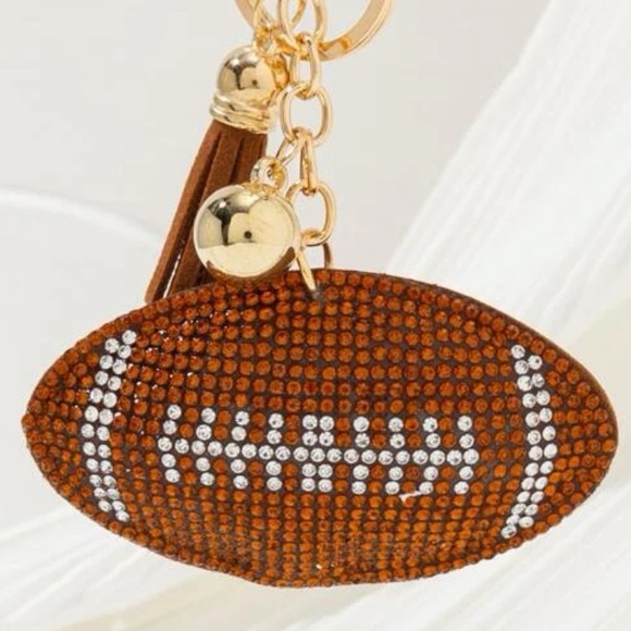 Rhinestone football keychain - Picture 3 of 3